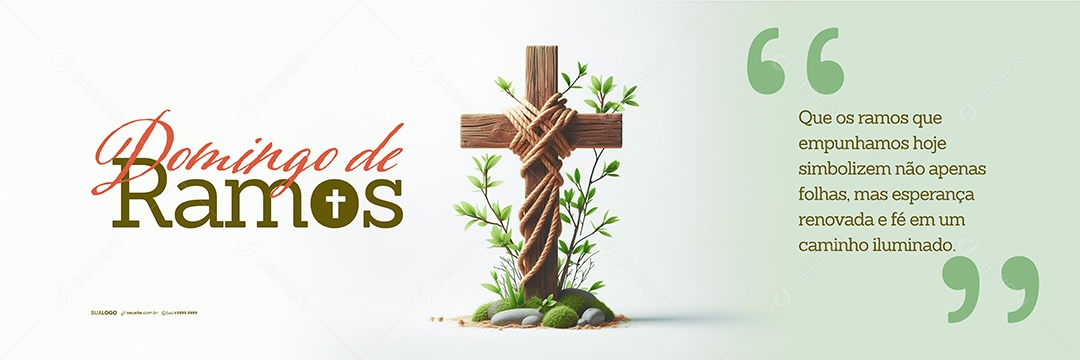 Carrossel Domingo de Ramos Esperança Renovada Social Media PSD Editável