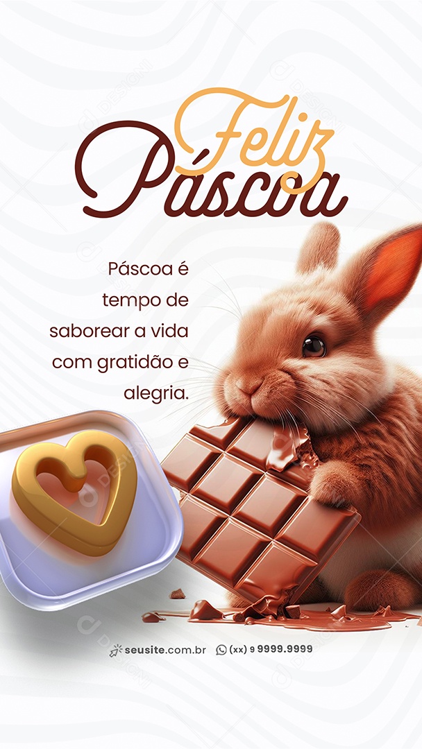 Story Páscoa Tempo de Saborear a Vida Social Media PSD Editável