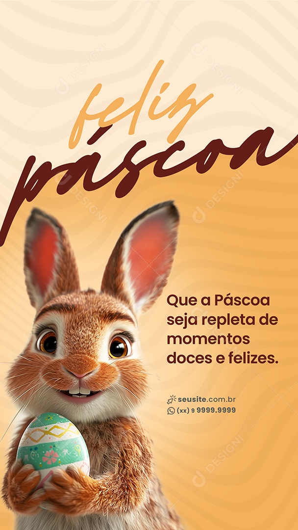 Story Páscoa Momentos Doces e Felizes Social Media PSD Editável