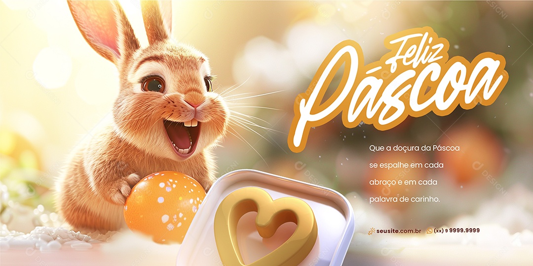 Carrossel Páscoa Abraço em Cada Palavra de Carinho Social Media PSD Editável