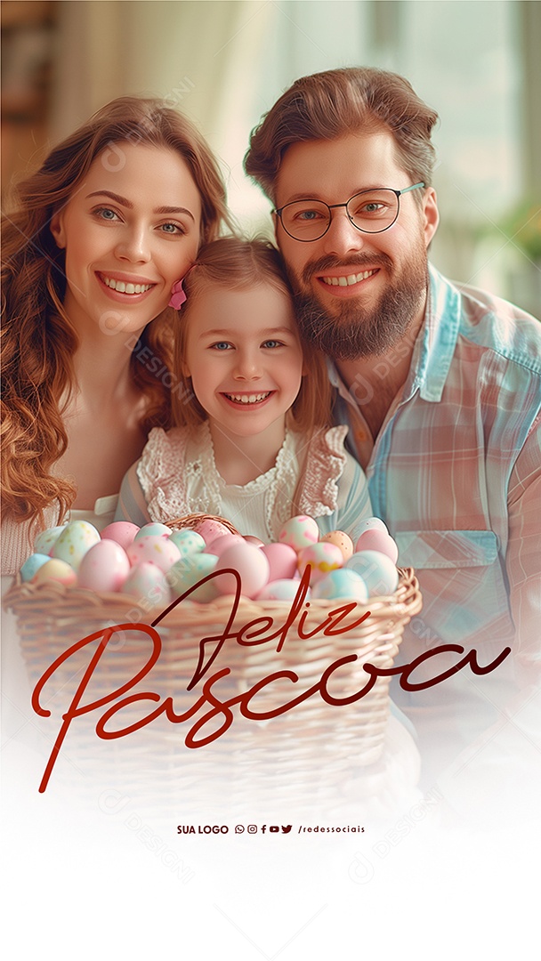 Story Páscoa Família Social Media PSD Editável