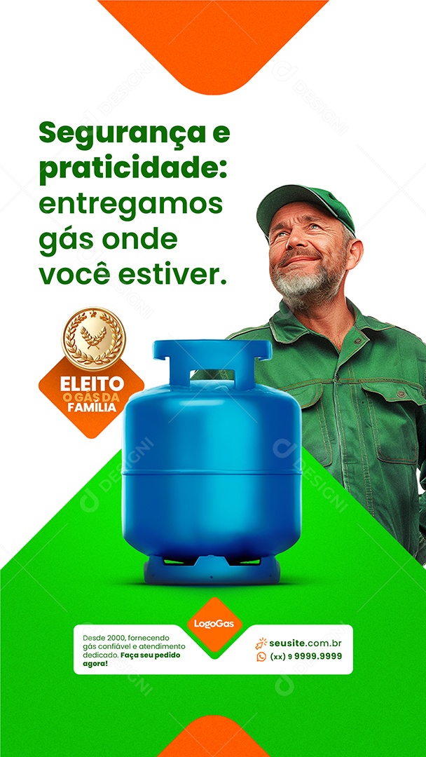 Story Distribuidor de Gás Segurança e Praticidade Social Media PSD Editável