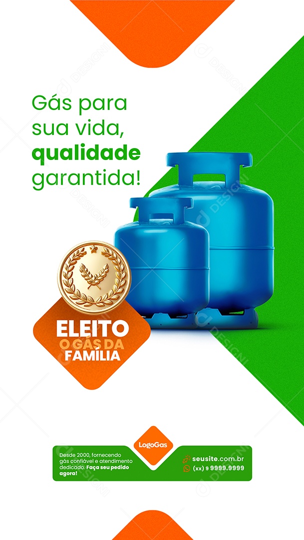Story Distribuidor de Gás Qualidade Garantida Social Media PSD Editável