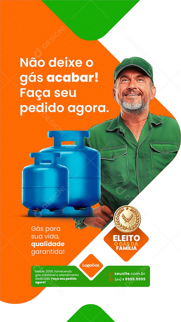 Story Distribuidor de Gás Não Deixe o Gás Acabar Social Media PSD Editável