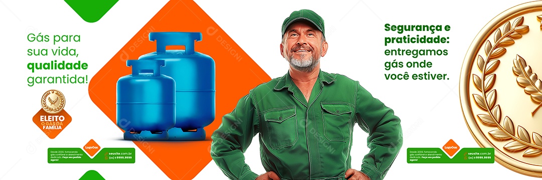 Carrossel Distribuidor de Gás Qualidade Garantida Social Media PSD Editável