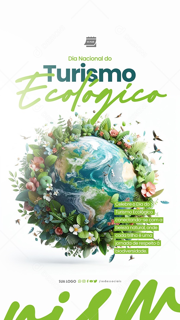 Story Dia Nacional do Turismo Ecológico Respeito a Biodiversidade Social Media PSD Editável