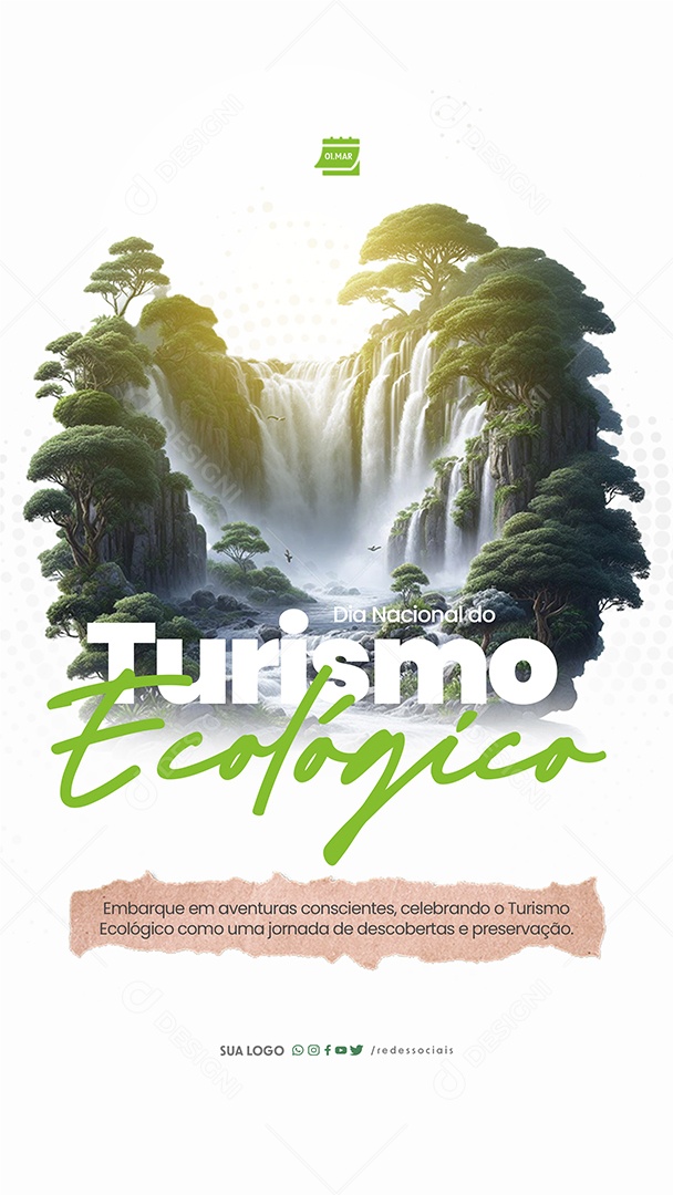 Story Dia Nacional do Turismo Ecológico Aventuras Conscientes Social Media PSD Editável