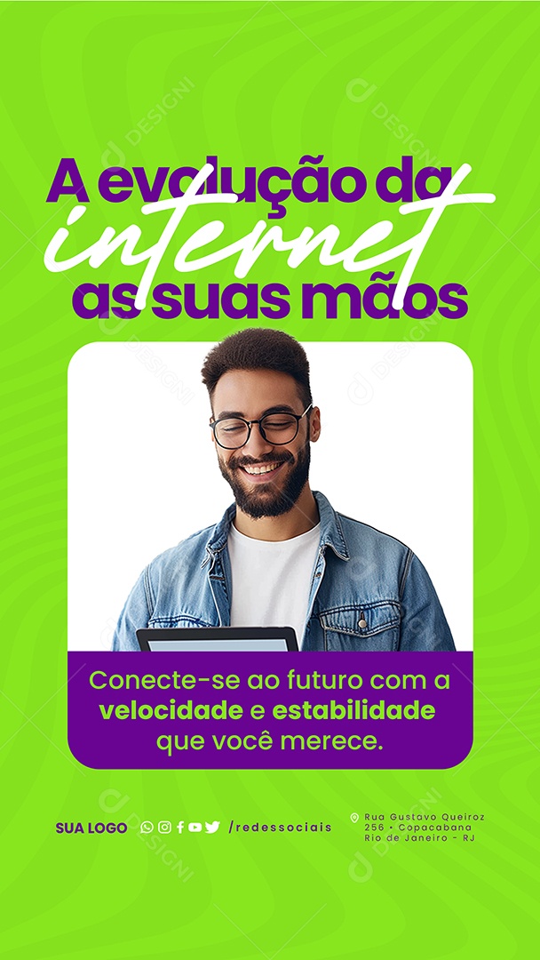 Story Provedor de Internet Velocidade e Estabilidade que Você Merece Social Media PSD Editável