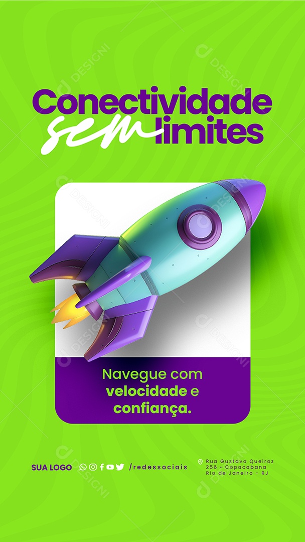 Story Provedor de Internet Navegue com Velocidade e Confiança Social Media PSD Editável