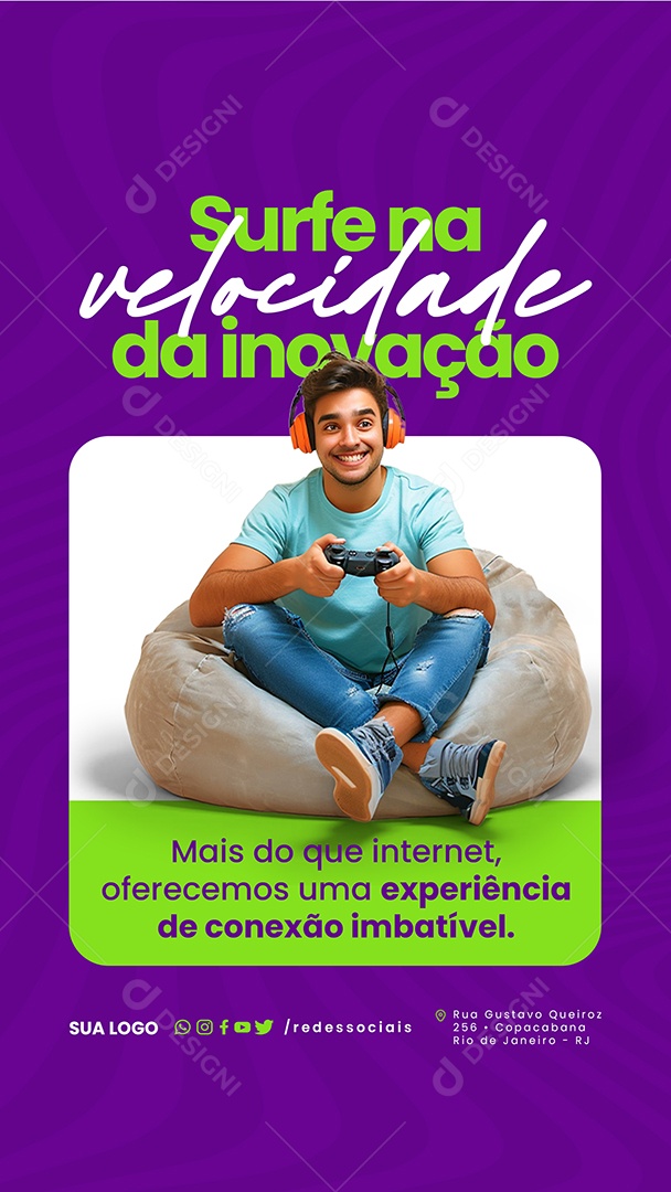 Story Provedor de Internet Experiência de Conexão Imbatível Social Media PSD Editável