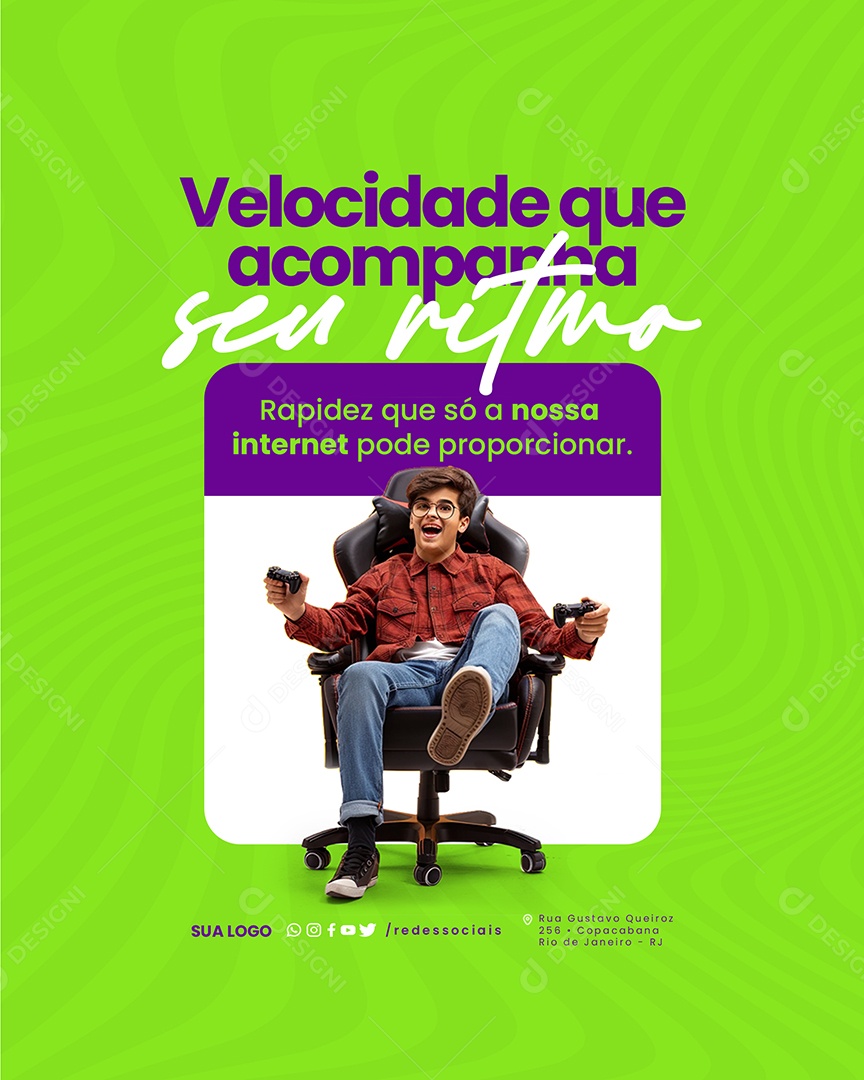 Provedor de Internet Rapidez Que só Nossa Internet Tem Social Media PSD Editável