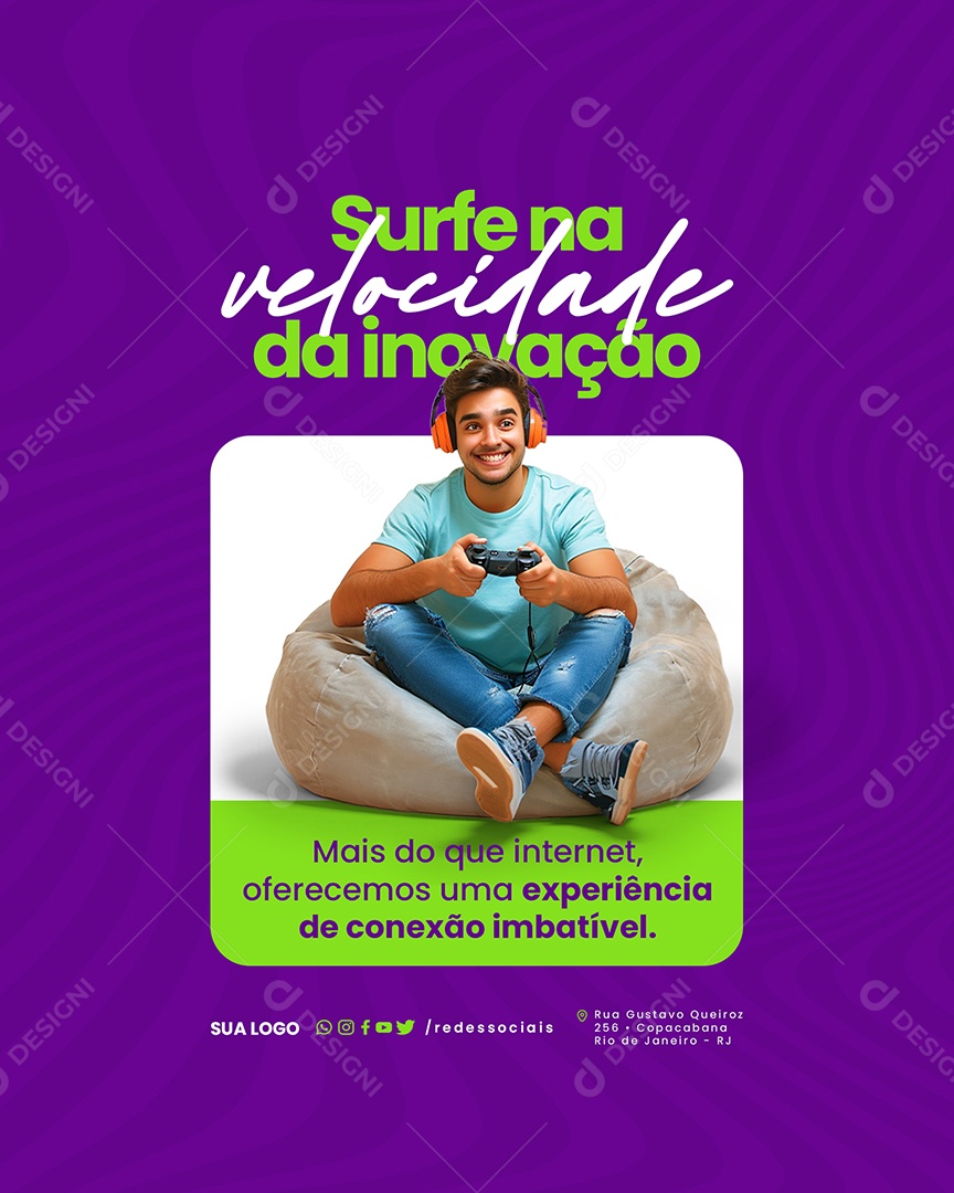 Provedor de Internet Experiência de Conexão Imbatível Social Media PSD Editável