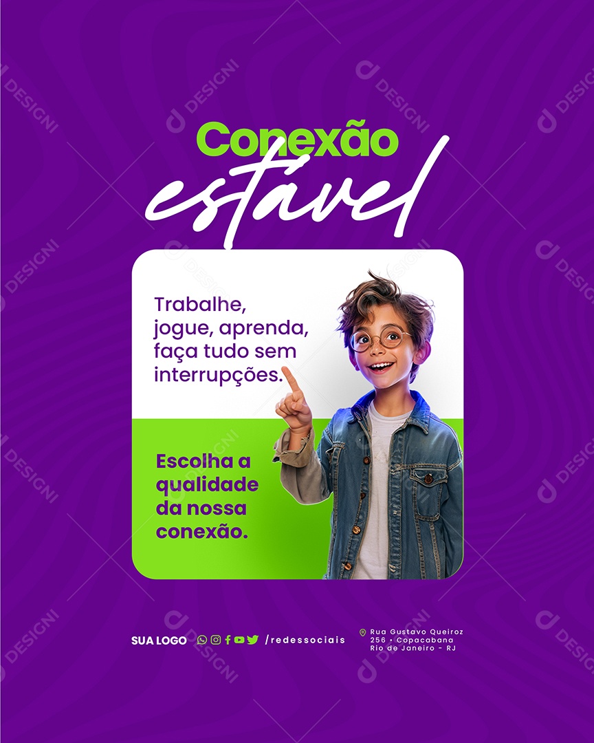 Provedor de Internet Escolha a Qualidade da Nossa Conexão Social Media PSD Editável