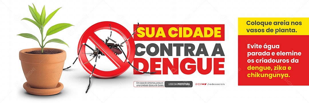 Carrossel Sua Cidade Contra a Dengue Social Media PSD Editável