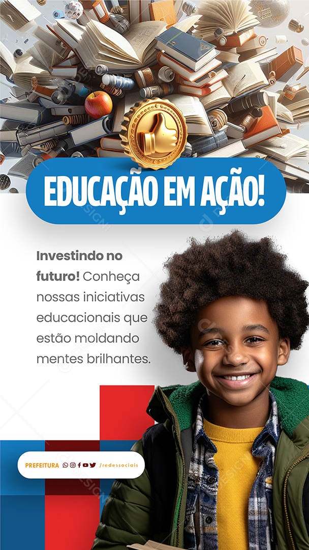 Story Prefeitura Educação em Ação Social Media PSD Editável