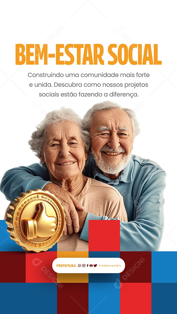 Story Prefeitura Bem Estar Social Media PSD Editável