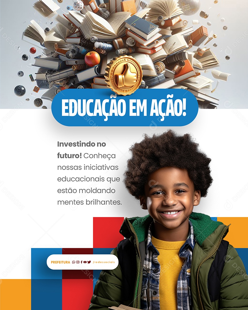 Prefeitura Educação em Ação Social Media PSD Editável