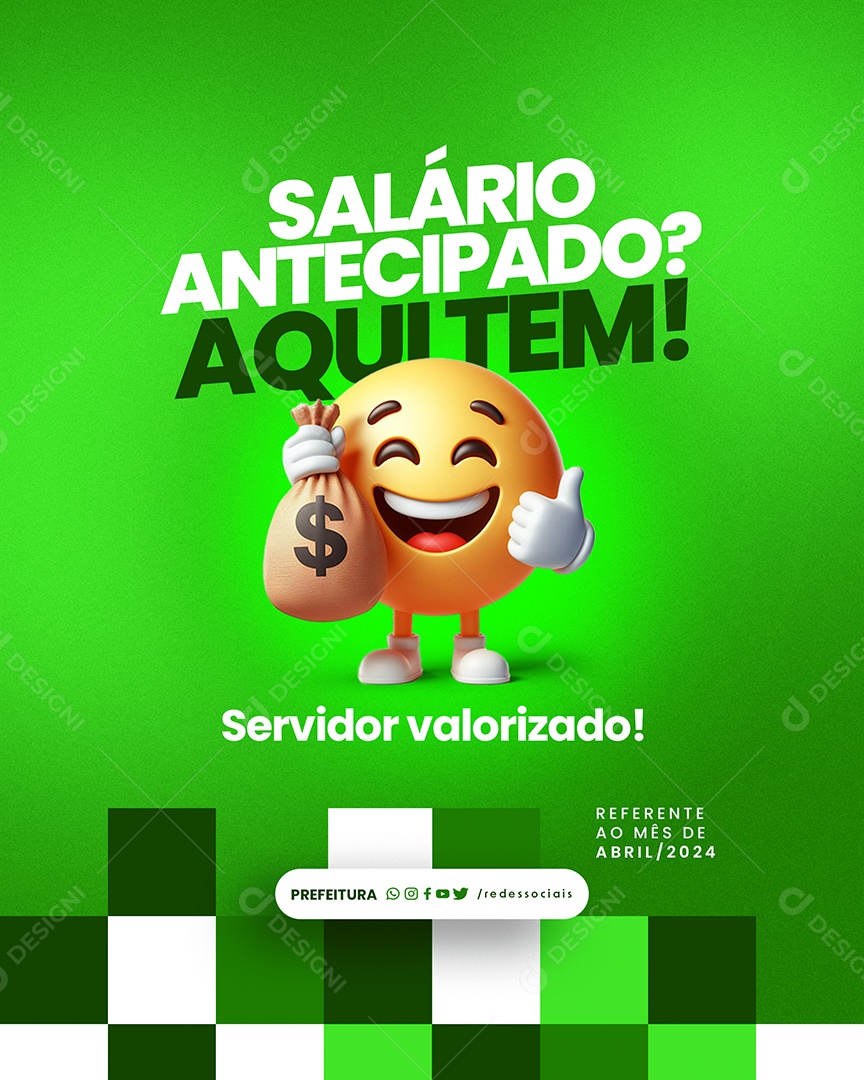 Story Prefeitura Tá na Conta Salário Antecipado Aqui Tem Social Media PSD Editável