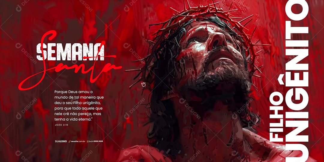 Carrossel Semana Santa Filho Unigênito Social Media PSD Editável