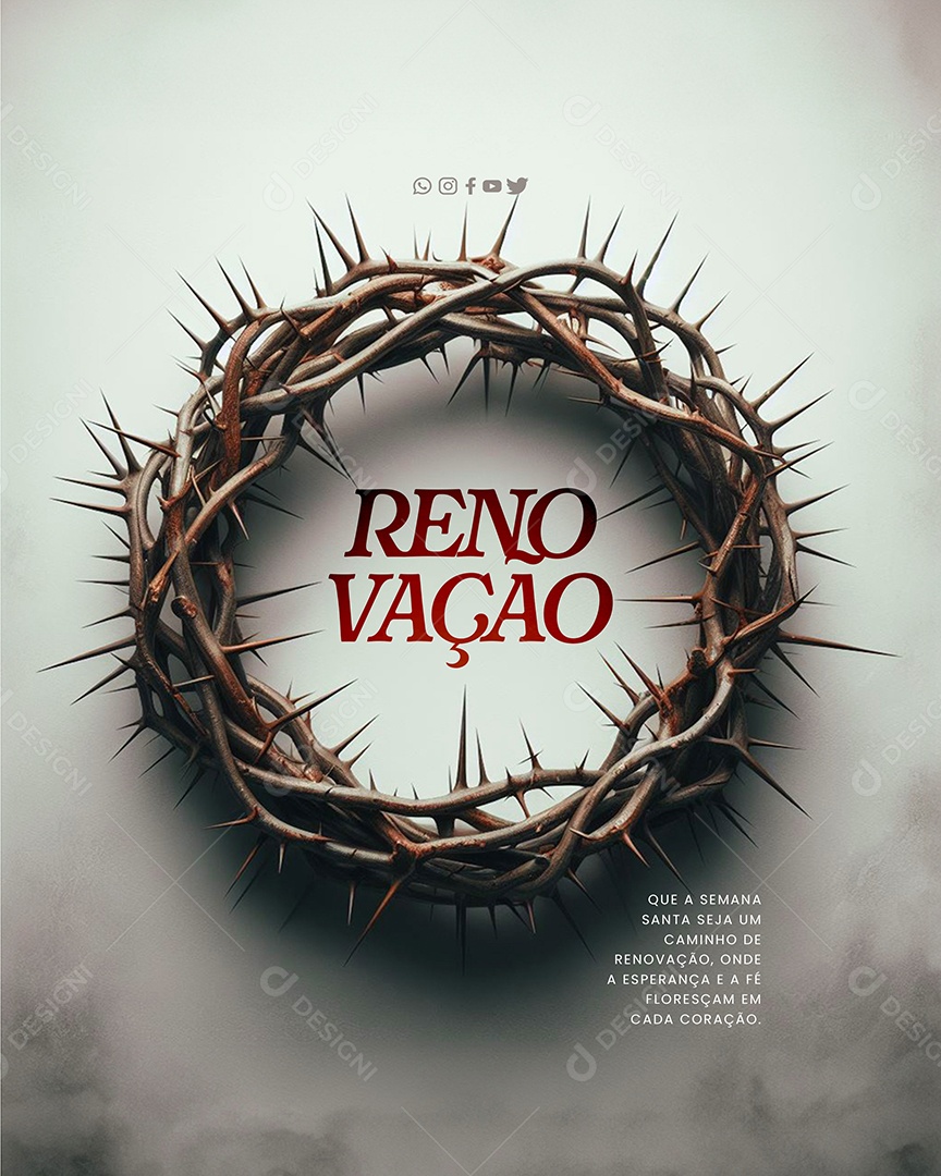 Semana Santa Caminho de Renovação Social Media PSD Editável