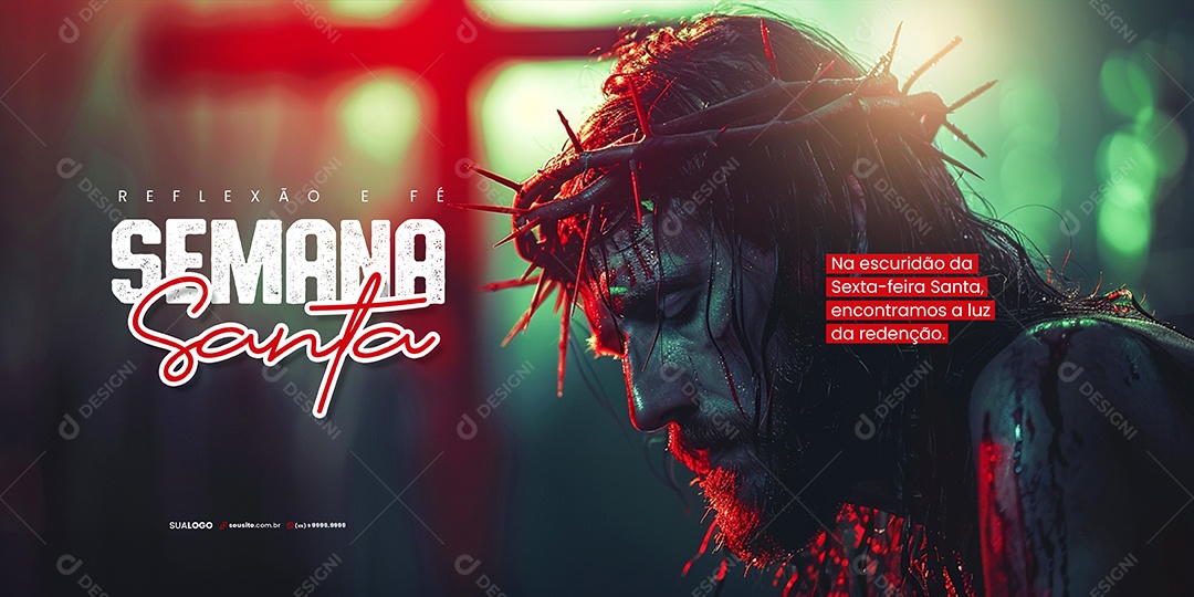 Carrossel Semana Santa Luz da Redenção Social Media PSD Editável