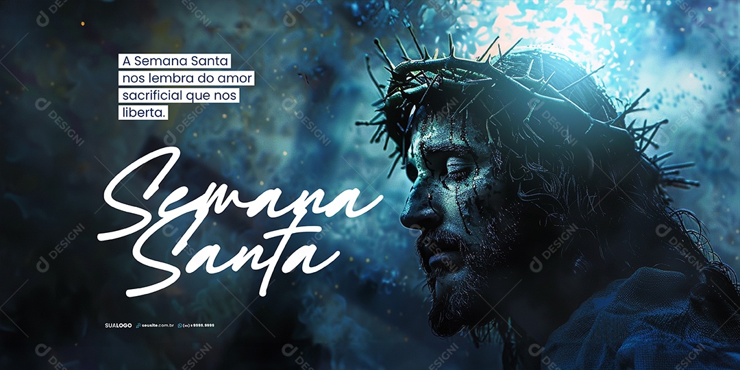Carrossel Semana Santa Amor Sacrificia que Nos Liberta Social Media PSD Editável