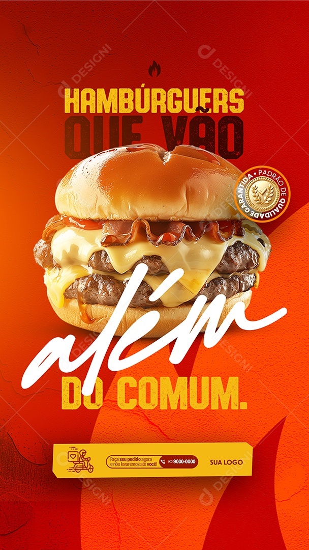 Story Hamburgueria Hambúrguers Que Vão Além do Comum Social Media PSD Editável