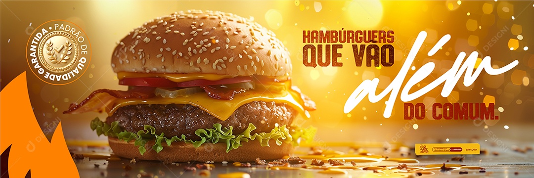 Carrossel Hamburgueria Hambúrguers Que Vão Além do Comum Social Media PSD Editável