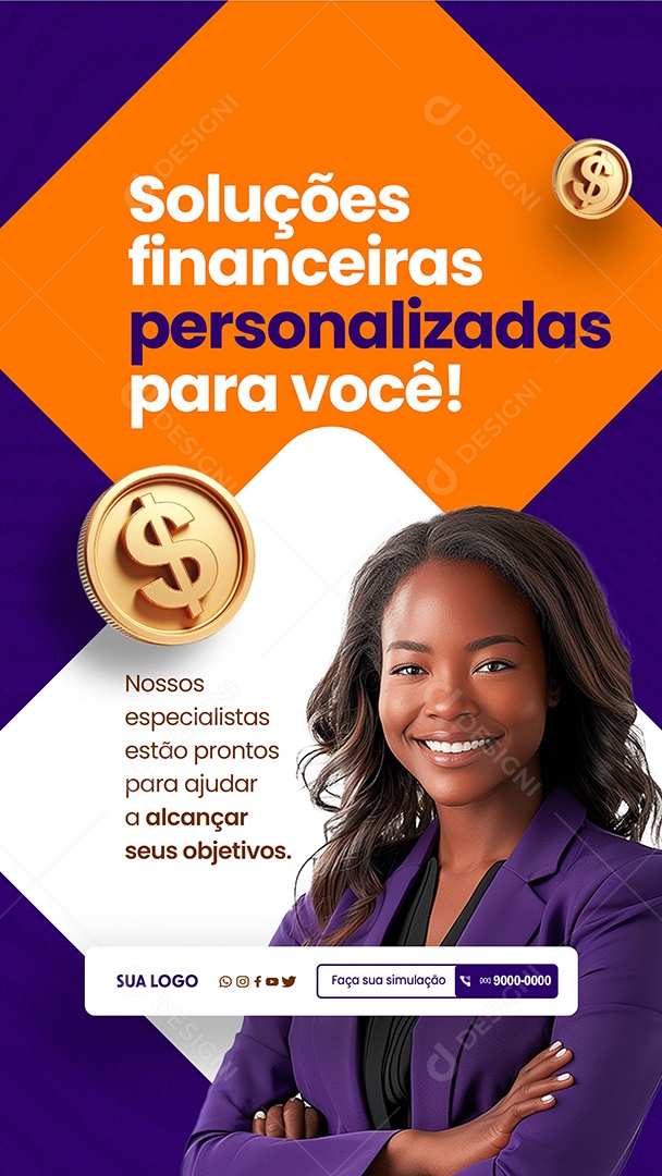 Story Empréstimo Soluções Financeiras Social Media PSD Editável