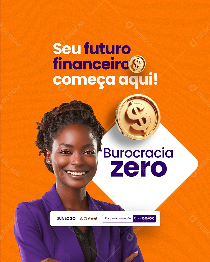 Empréstimo Seu Futuro Financeiro Começa Aqui Social Media PSD Editável