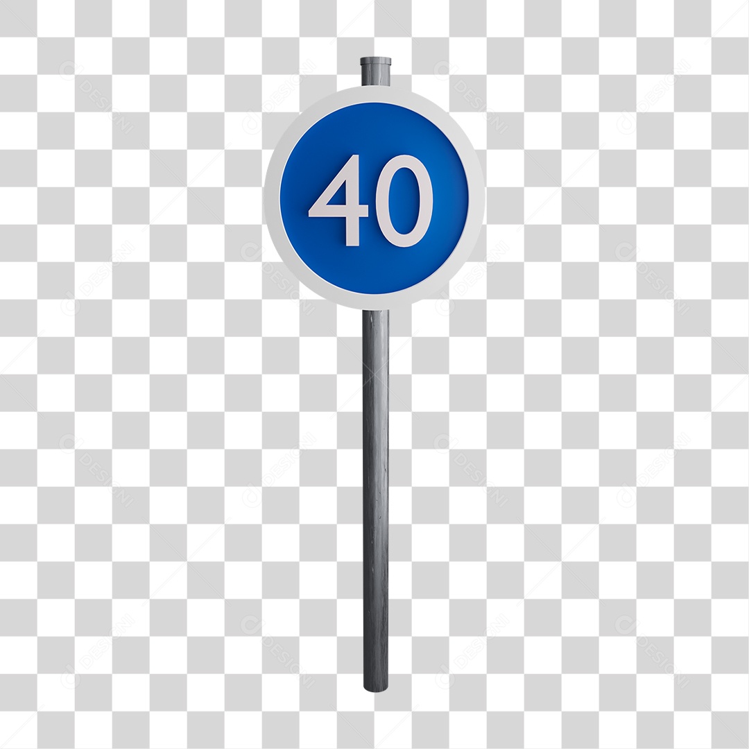 Sinal de Limite de Velocidade 40 PNG Transparente
