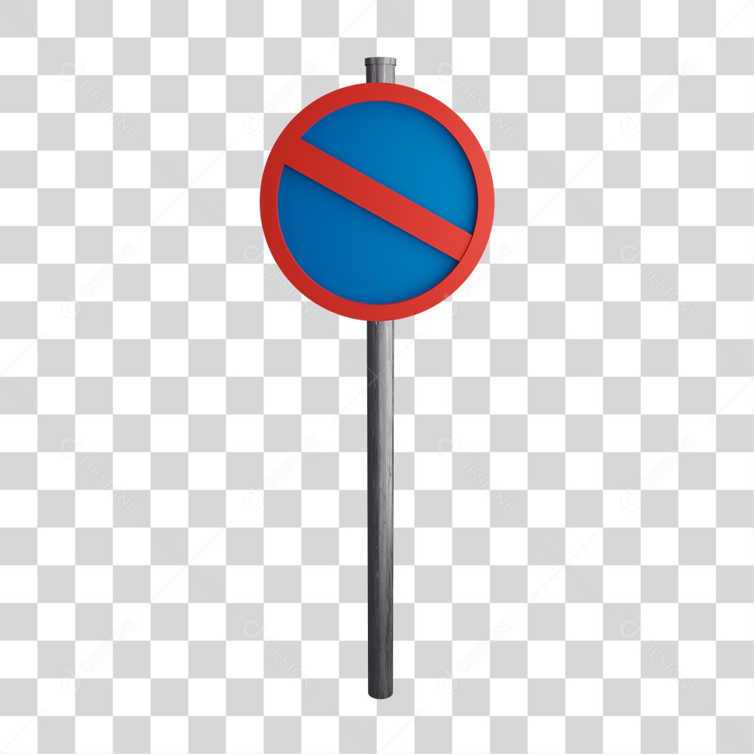 Placa Proibido Parada PNG Transparente