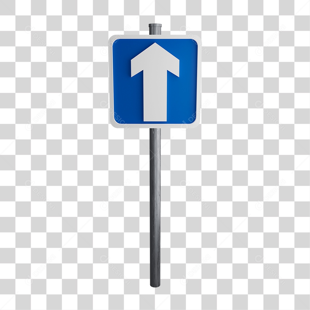 Placa de Estrada no Único Sentido PNG Transparente