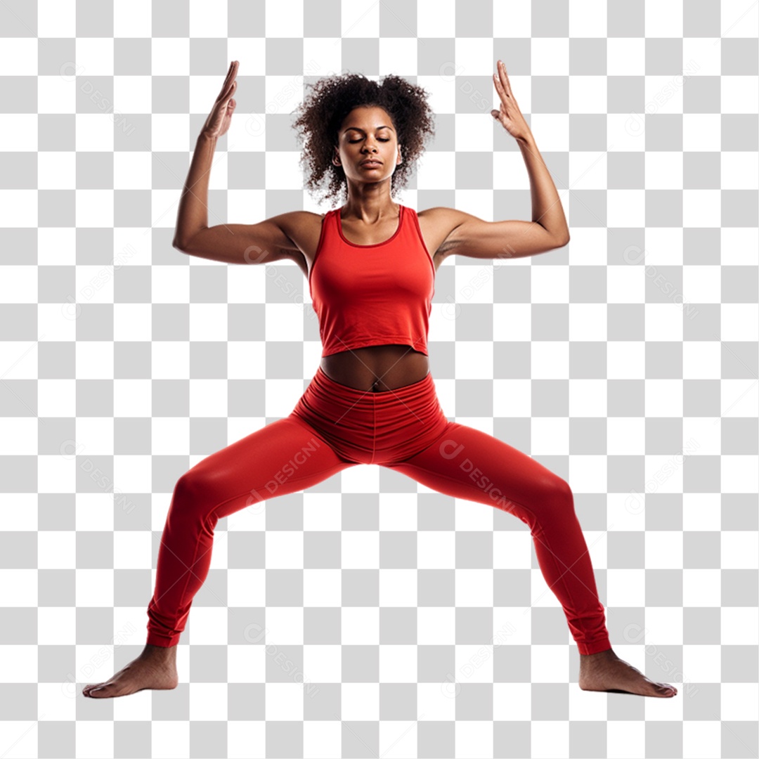 Mulher se Alongando Yoga PNG Transparente