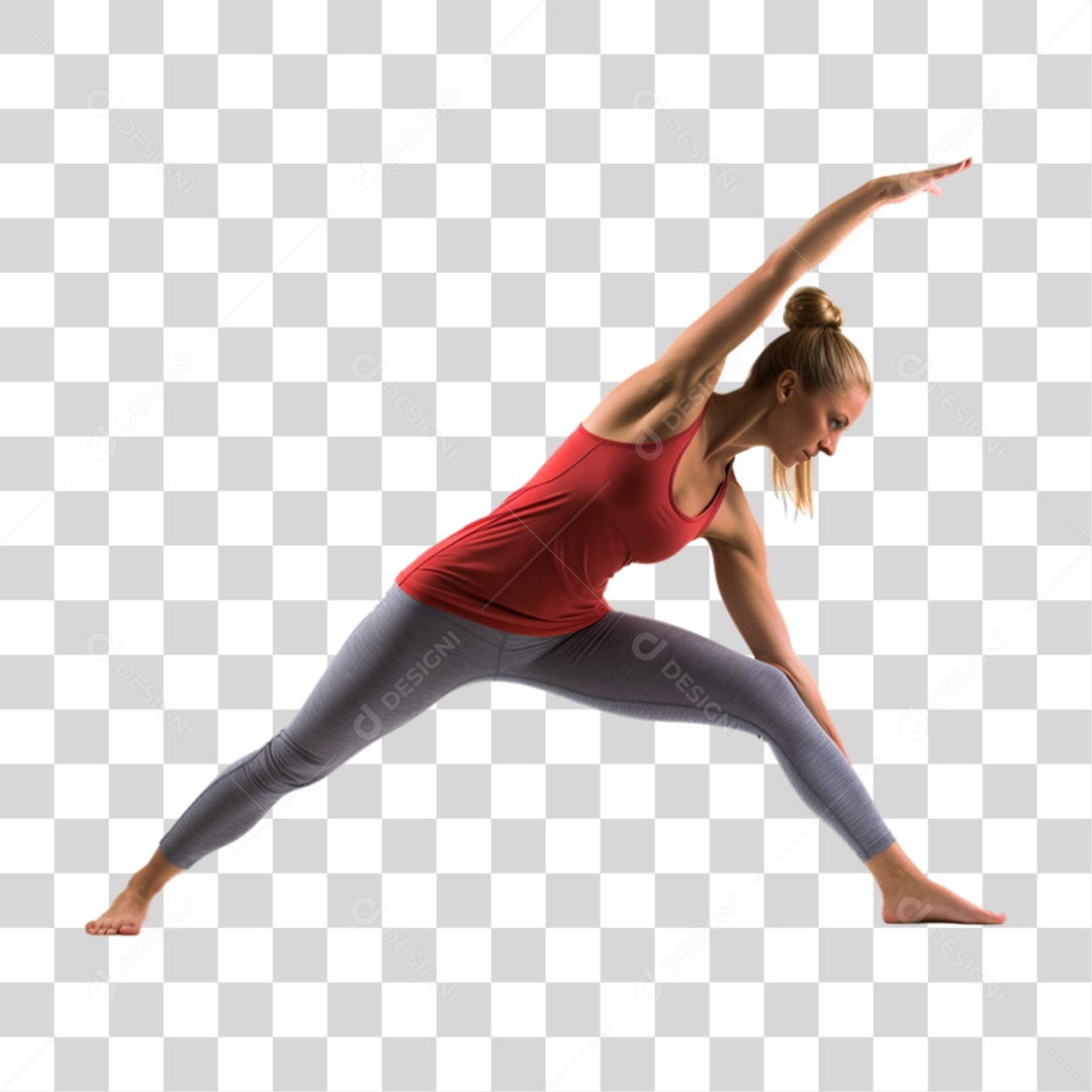 Mulher se Alongando Yoga PNG Transparente