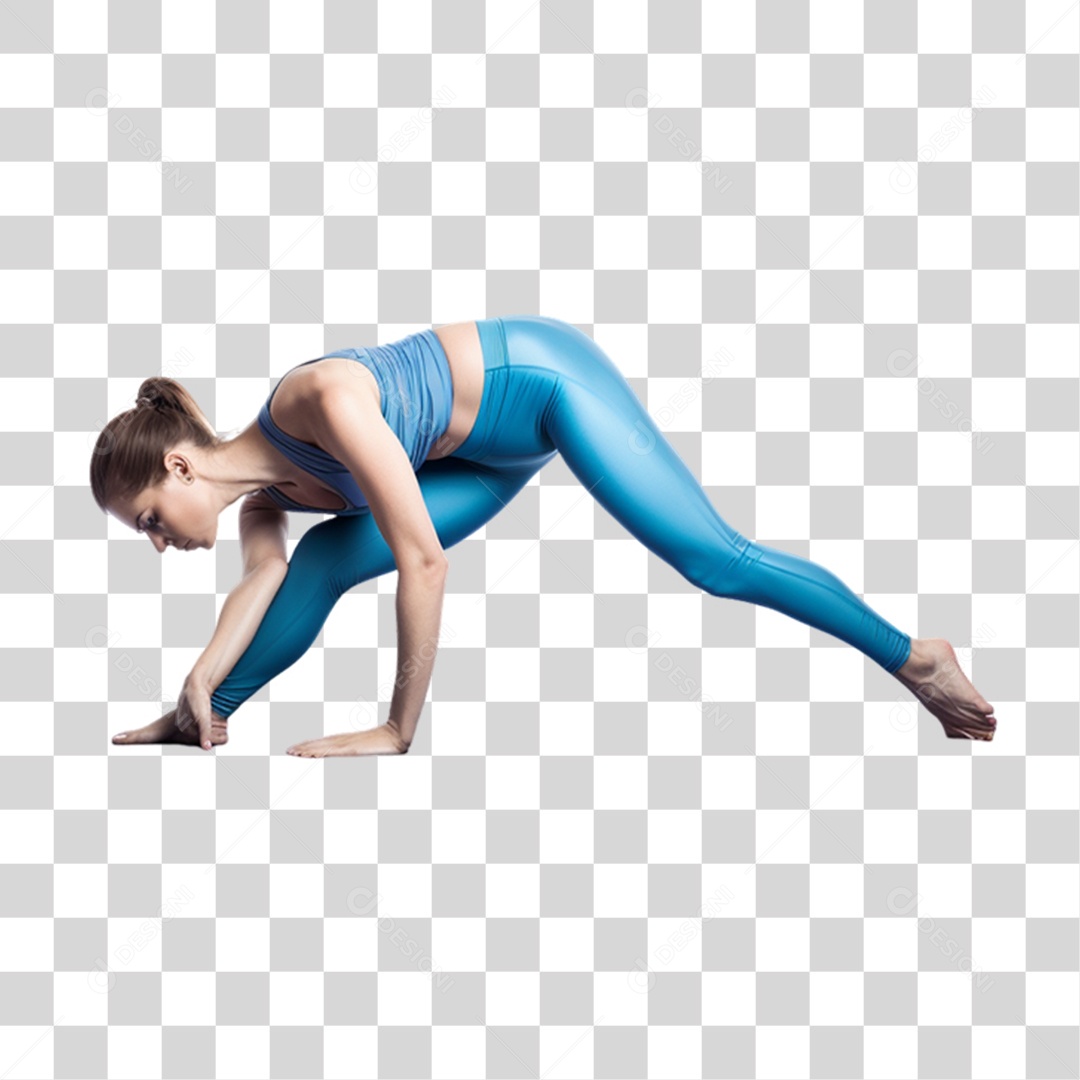 Mulher se Alongando Yoga PNG Transparente