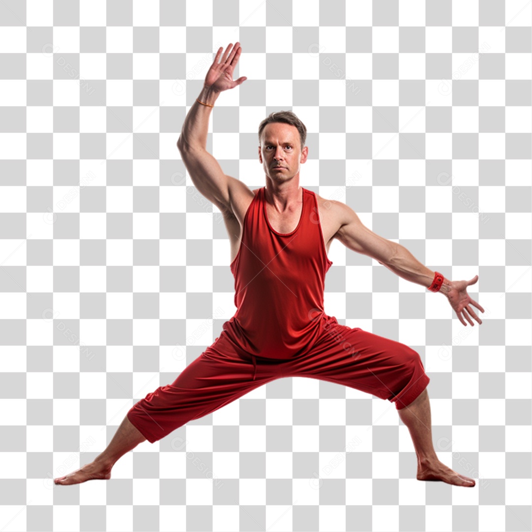 Homem se Alongando Yoga PNG Transparente