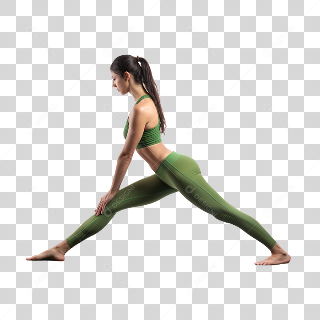 Mulher se Alongando Yoga PNG Transparente
