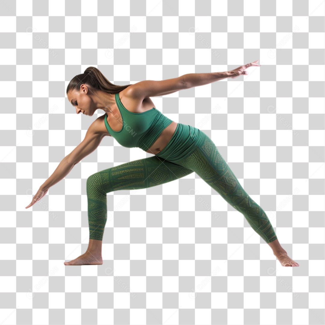 Mulher se Alongando Yoga PNG Transparente