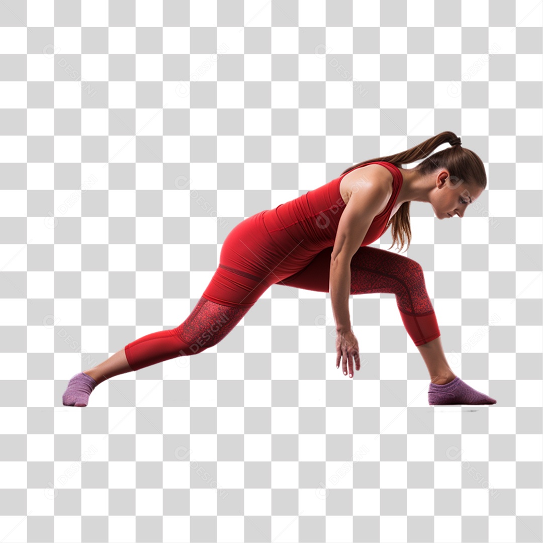 Mulher se Alongando Yoga PNG Transparente