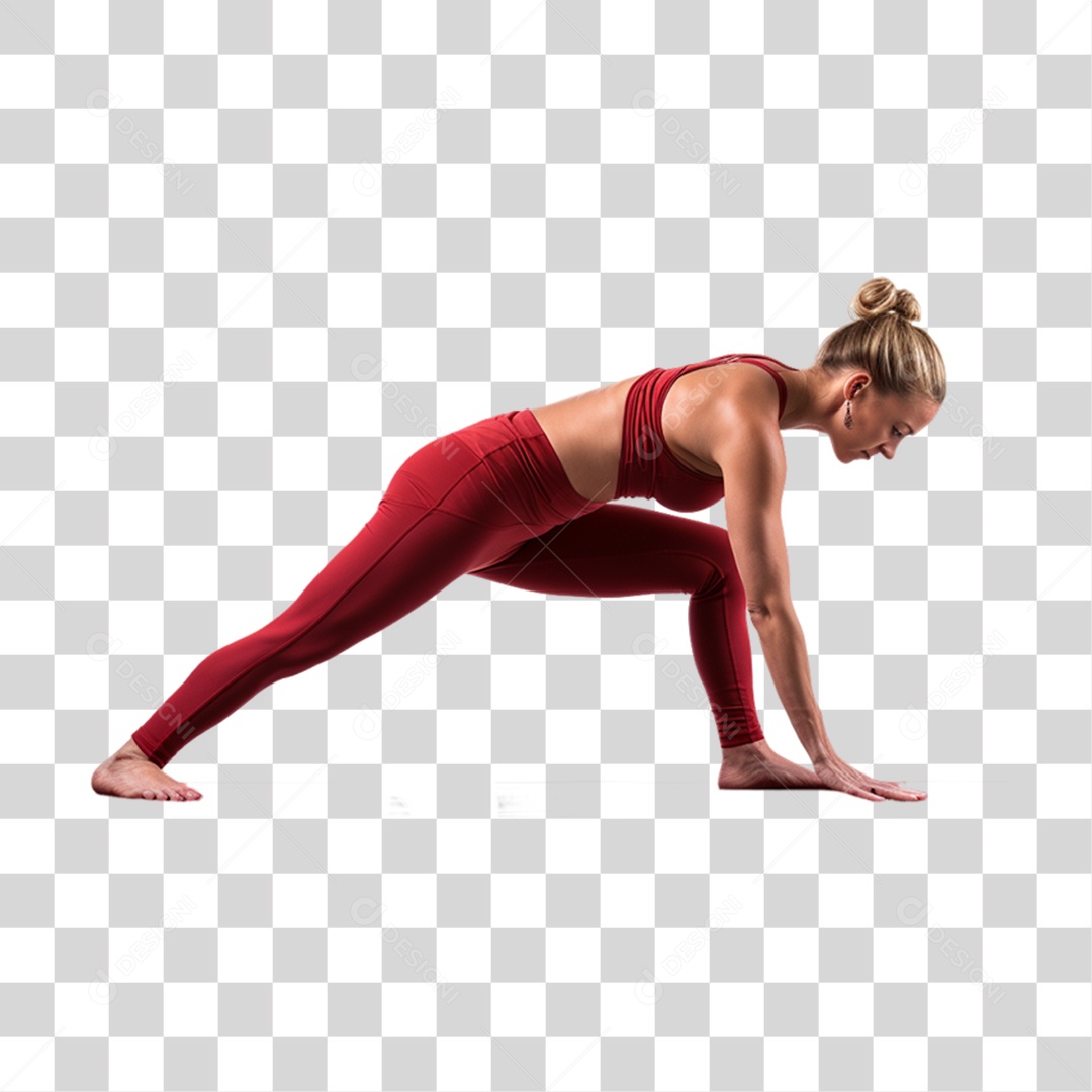 Mulher se Alongando Yoga PNG Transparente