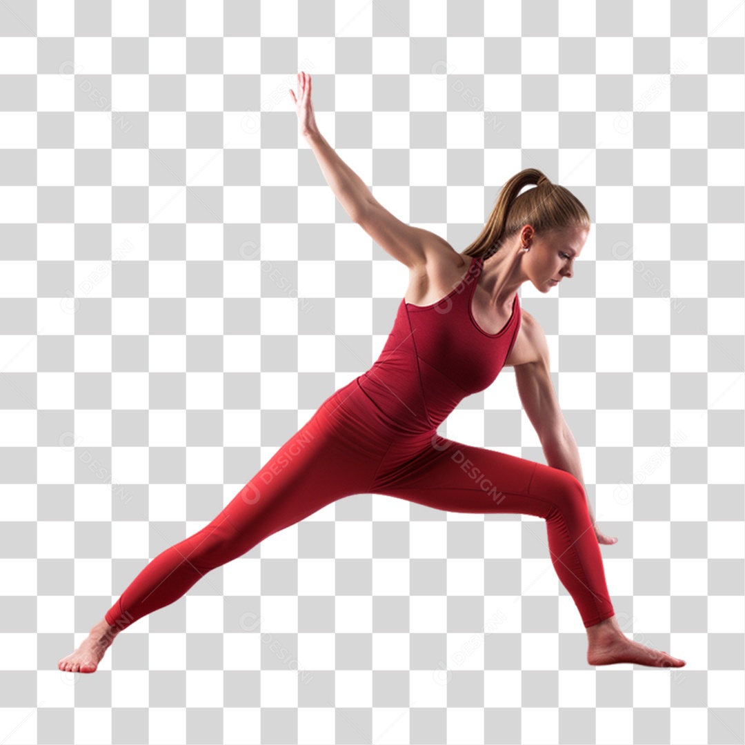 Mulher se Alongando Yoga PNG Transparente