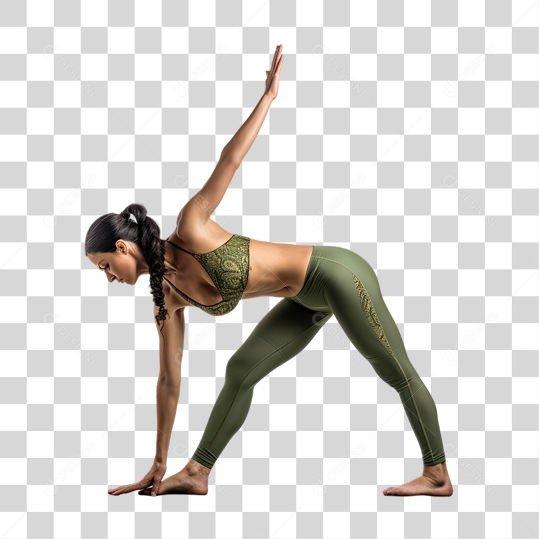 Mulher se Alongando Yoga PNG Transparente