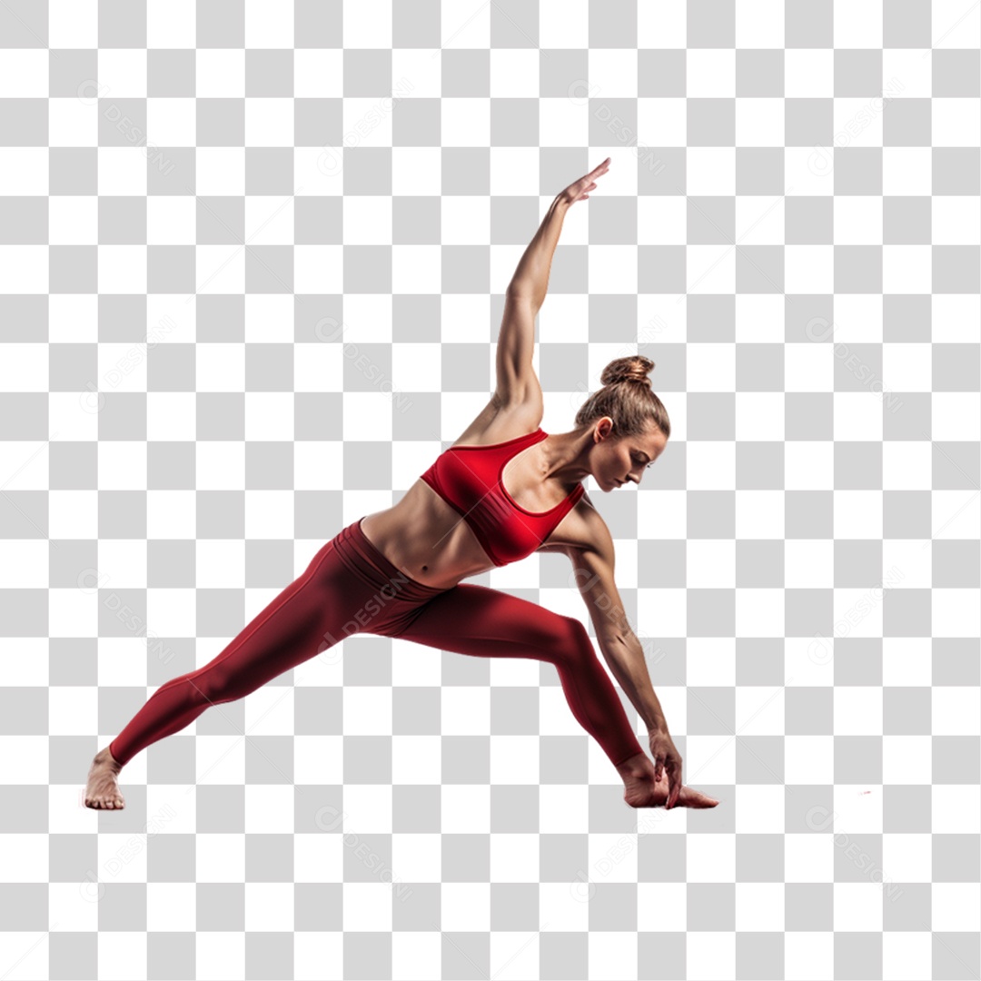 Mulher se Alongando Yoga PNG Transparente