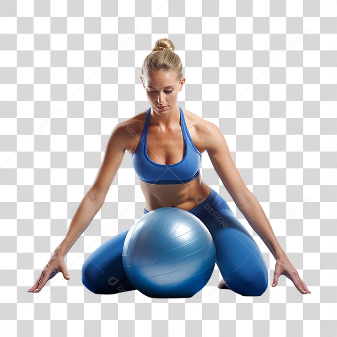 Mulher se Alongando Yoga PNG Transparente