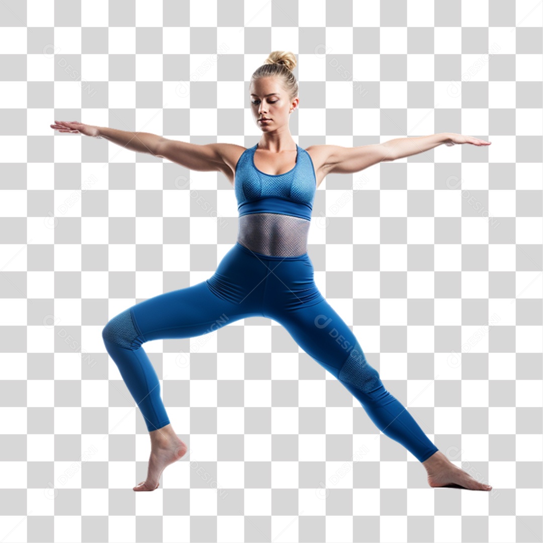 Mulher se Alongando Yoga PNG Transparente