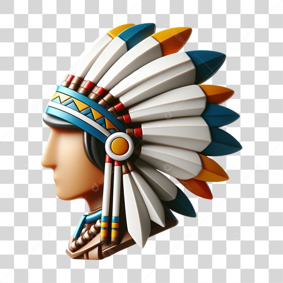 Elemento 3D Índio de Madeira Modelo Desenho PNG Transparente