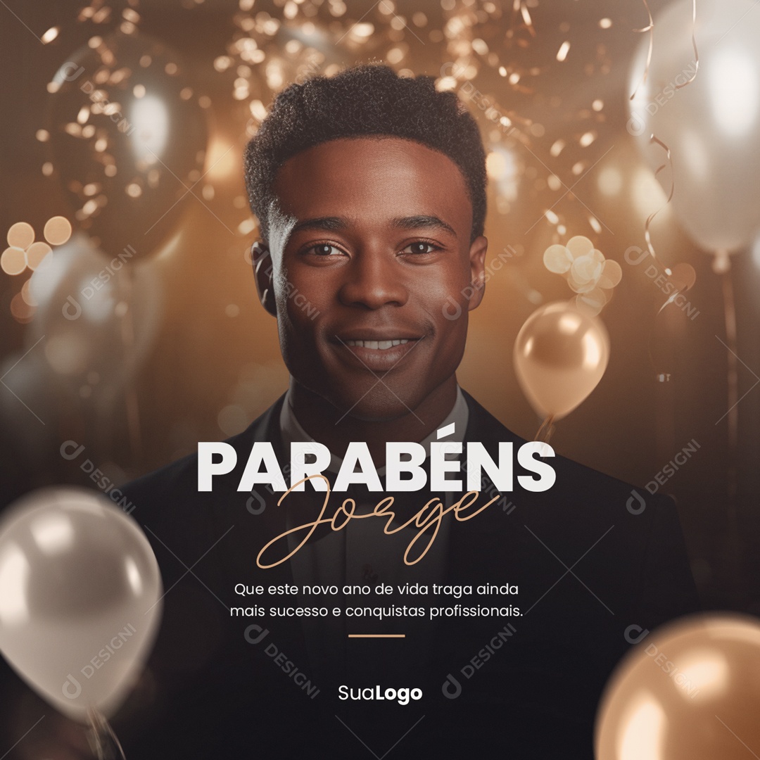 Parabéns Jorge que Este Novo Ano de Vida Traga Ainda mais Sucesso e Conquistas Social Media PSD Editável