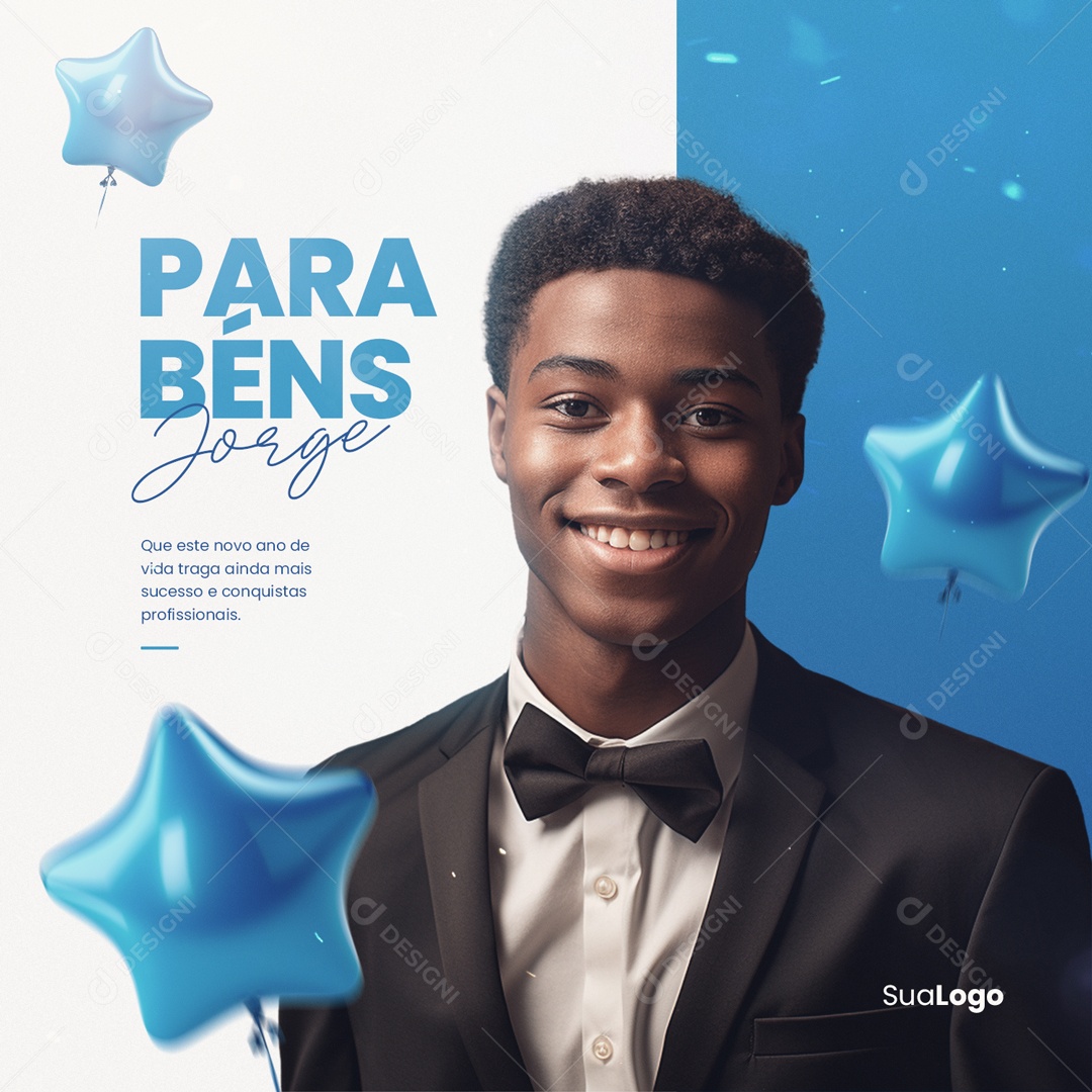 Parabéns Jorge que Este Novo Ano de Vida Traga Ainda mais Sucesso Social Media PSD Editável