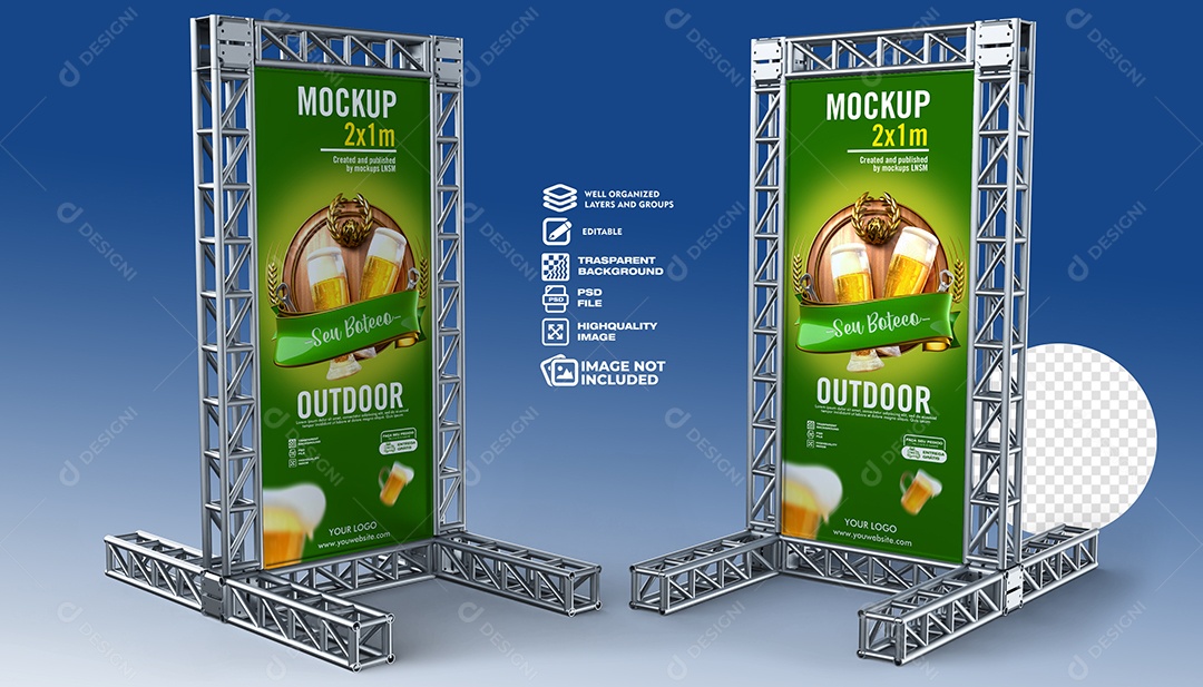 Mockup de Outdoor seu Boteco PSD Editável